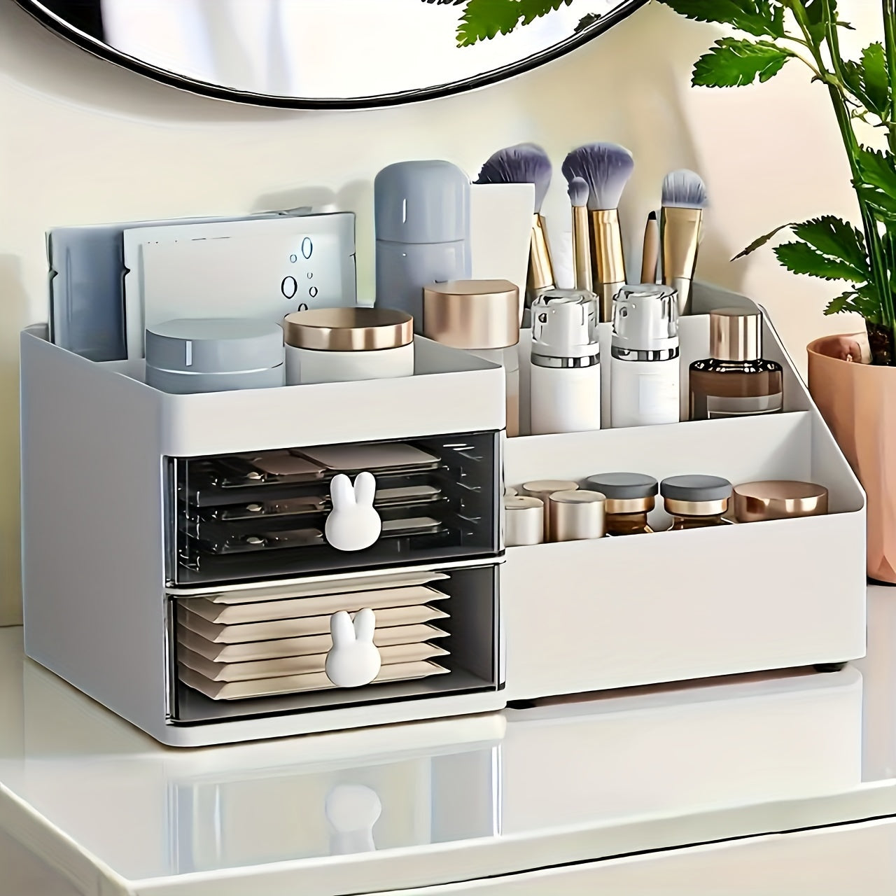 Rabbit Makeup Organizer with Drawers 